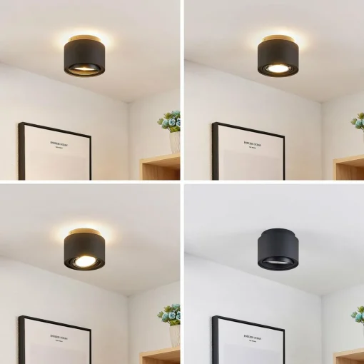 Arcchio plafonnier Talima, rond, noir, aluminium, set de 3 pièces| Spots Et Projecteurs Led|Spots