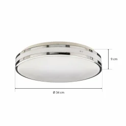 Arcchio Sinovu plafonnier pour salle de bain LED, chrome, 34 cm| Luminaires Led D'Intérieur