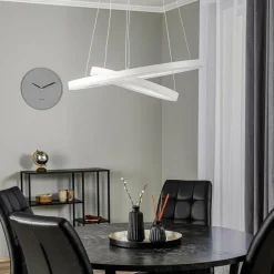 Arcchio Suspension LED Albiona, blanc, 2 anneaux, Ø 60 cm| Suspensions Led|Suspensions