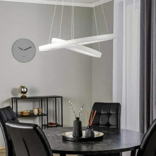 Arcchio Suspension LED Albiona, blanc, 2 anneaux, Ø 60 cm| Suspensions Led|Suspensions