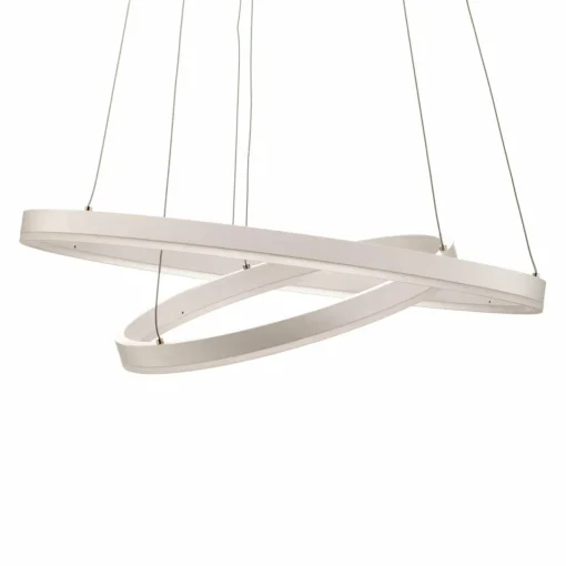 Arcchio Suspension LED Albiona, blanc, 2 anneaux, Ø 60 cm| Suspensions Led|Suspensions