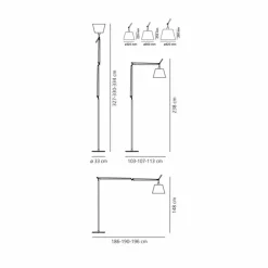 Artemide Tolomeo MegaLED Floor alu parchemin 36cm| Lampadaires Led|Lampadaires