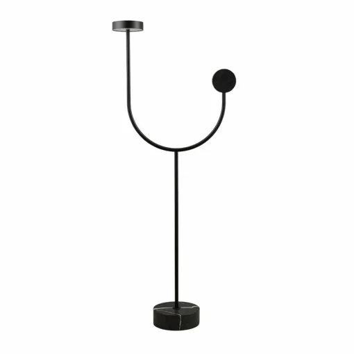 AYTM Lampe sur pied LED Grasil, noir, marbre, hauteur 127 cm| Lampadaires Led|Lampadaires