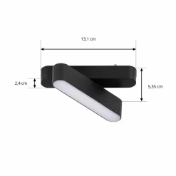 Lindby Bande LED 48 V Lumaro, noire, 5 W, pivotante,intensité variable| Luminaires Led D'Intérieur