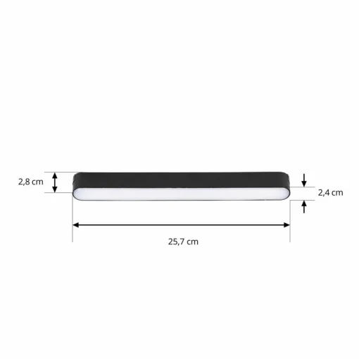 Lindby Bande LED 48 V Lumaro,noir,10W,plastique,intensité variable| Luminaires Led D'Intérieur