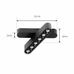 Lindby Bande LED 48V Lumaro,noir,6points,pivotant,intensité variable| Luminaires Led D'Intérieur