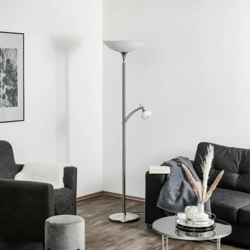 BANKAMP Opera lampadaire à éclairage indirect nickel| Lampadaires Led|Lampadaires
