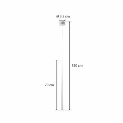 ACB ILUMINACIÓN Bendis - suspension LED élancée en blanc| Suspensions Led|Suspensions