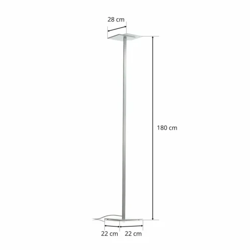BOPP Flat - Lampe sur pied LED avec variateur d'intensité à bouton-poussoir| Lampadaires Led|Lampadaires