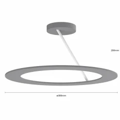 BOPP Stella plafonnier 1 anneau Ø 30 cm alu/blanc| Plafonniers Led|Plafonniers