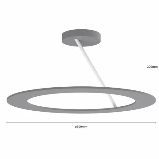 BOPP Stella plafonnier 1 anneau Ø 30 cm alu/blanc| Plafonniers Led|Plafonniers