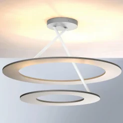 BOPP Stella plafonnier LED 2 anneaux alu/blanc| Plafonniers Led|Plafonniers