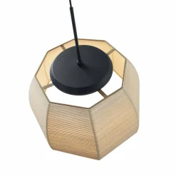 Bover Suspension LED Tanit, Ø 61 cm, noir/beige, tissu| Suspensions Led|Suspensions