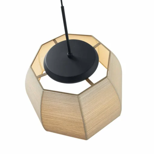 Bover Suspension LED Tanit, Ø 61 cm, noir/beige, tissu| Suspensions Led|Suspensions