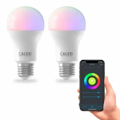 Calex Smart Ampoule LED E27 A60 9,4W CCT RVB lot de 2| Ampoules Connectées Et Intelligentes|Ampoules Connectées Et Intelligentes