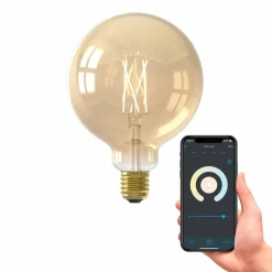 Calex Smart E27 G125 7W filament LED 806lm or| Ampoules Connectées Et Intelligentes|Ampoules Connectées Et Intelligentes