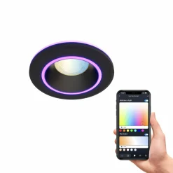 Calex Smart Halo downlight encastré CCT RVB noir| Spots Encastrés Led|Luminaires Led D'Intérieur