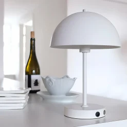 Dyberg Larsen Lampe à poser LED rechargeable Stockholm, blanc| Lampes À Poser Led|Lampes À Poser Et Lampes De Table