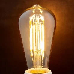 Lindby E27 Ampoule rustique LED 6W 500lm ambre 1.800K Set de 3 pièces| Ampoules Filament|Ampoules Filament