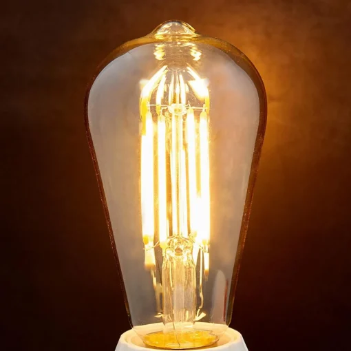 Lindby E27 Ampoule rustique LED 6W 500lm ambre 1.800K Set de 3 pièces| Ampoules Filament|Ampoules Filament