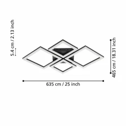 EGLO connect Paranday-Z plafonnier LED x4, 63 cm| Plafonniers Led|Plafonniers