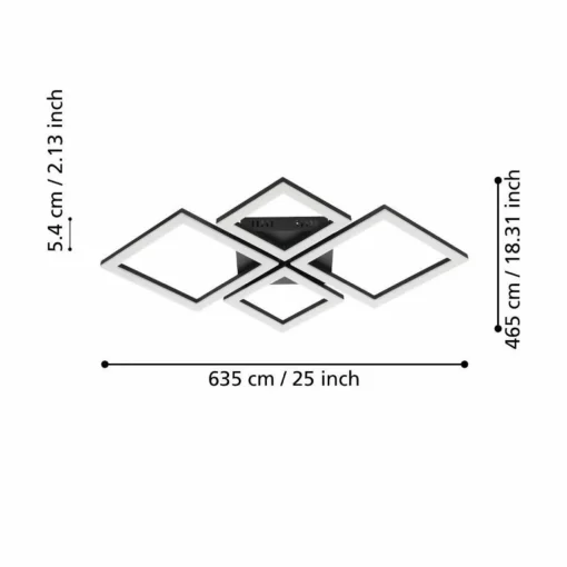 EGLO connect Paranday-Z plafonnier LED x4, 63 cm| Plafonniers Led|Plafonniers