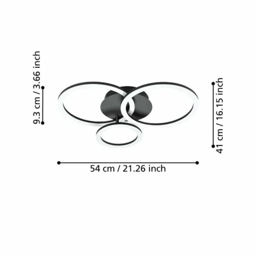 EGLO connect Parrapos-Z plafonnier LED, à 3 lampes| Plafonniers Led|Plafonniers