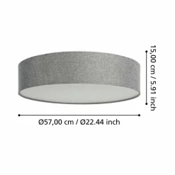 EGLO connect Romao-Z plafonnier LED, Ø57 cm, gris| Plafonniers Led|Plafonniers