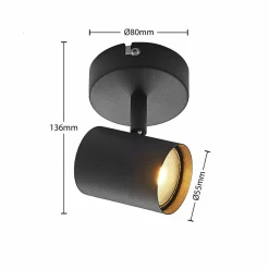 ELC Binola spot en noir, à 1 lampe| Spots Et Projecteurs Led|Spots