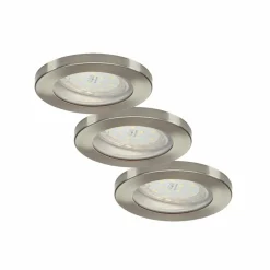 ELC Delfan lampe encastrée bain LED, x3, argentée| Plafonniers Led|Plafonniers