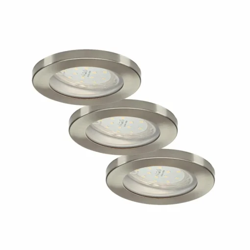 ELC Delfan lampe encastrée bain LED, x3, argentée| Plafonniers Led|Plafonniers