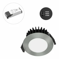 EVN Solido68 LED plafonnier encastré 10W chrome| Spots Encastrés Led|Luminaires Led D'Intérieur