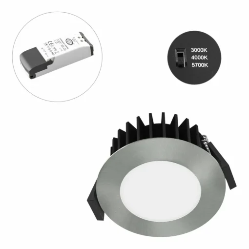 EVN Solido68 LED plafonnier encastré 10W chrome| Spots Encastrés Led|Luminaires Led D'Intérieur