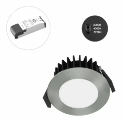 EVN Solido68 plafonnier encastré LED 7 W chromé| Spots Encastrés Led|Luminaires Led D'Intérieur
