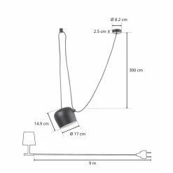 FLOS Aim Small suspension LED, noire| Suspensions Led|Suspensions