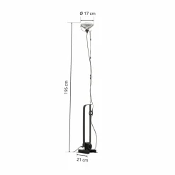 FLOS Lampadaire Toio Limited Edition, noir, métal, 195 cm| Lampadaires Led|Lampadaires