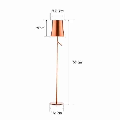 Foscarini Birdie LED Lettura lampadaire cuivré| Lampadaires Led|Lampadaires