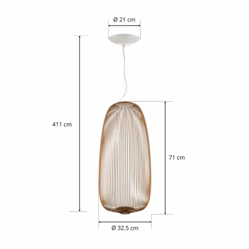Foscarini Spokes 1 suspension LED dimmable cuivrée| Suspensions Led|Suspensions