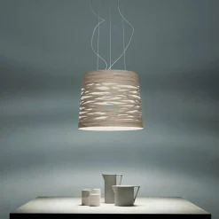 Foscarini Tress grande suspension LED, greige| Suspensions Led|Suspensions