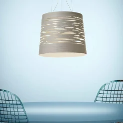 Foscarini Tress grande suspension LED, greige| Suspensions Led|Suspensions