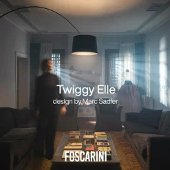 Foscarini Twiggy Elle MyLight lampadaire CCT noir| Luminaires Led D'Intérieur
