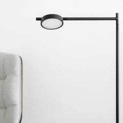 GRUPA Igram lampe sur pied acier et verre gris| Lampadaires Led|Lampadaires