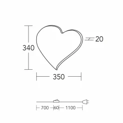 HerzBlut Applique murale LED Cœur mini, 34 cm, bois, connecteur| Appliques Murales Led|Appliques Murales