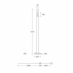 HerzBlut Lampe sur pied LED Leonora, bois, liseuse LED, intensité variable| Lampadaires Led|Lampadaires