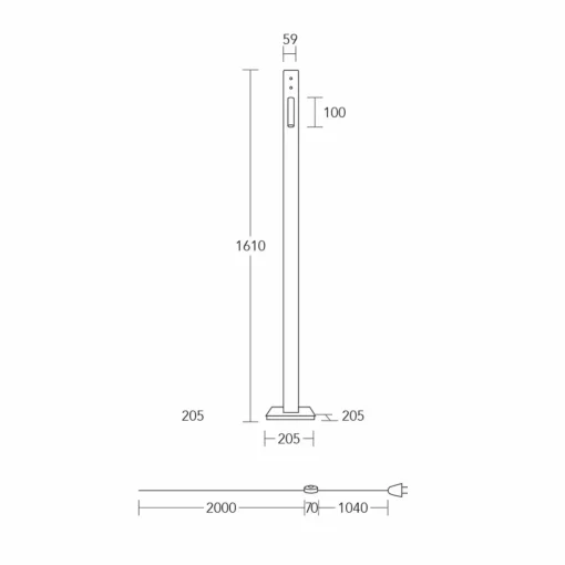 HerzBlut Lampe sur pied LED Leonora, bois, liseuse LED, intensité variable| Lampadaires Led|Lampadaires