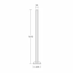 HerzBlut Lampe sur pied LED Karl G, bois/granit, intensité variable| Lampadaires Led|Lampadaires