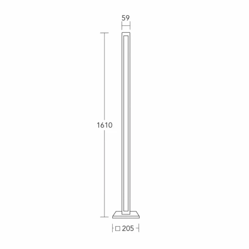 HerzBlut Lampe sur pied LED Karl G, bois/granit, intensité variable| Lampadaires Led|Lampadaires