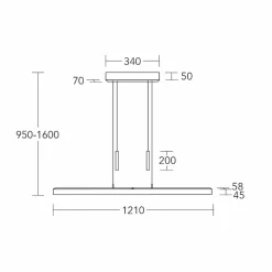 HerzBlut Suspension LED Leonora, 121 cm, bois, intensité variable| Suspensions Led|Suspensions