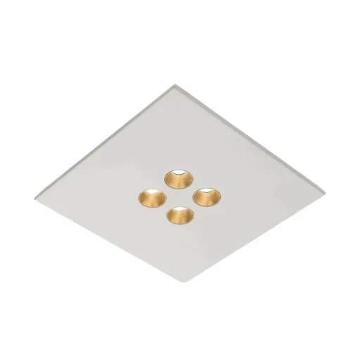 ICONE Confort - Plafonnier LED, blanc-doré| Plafonniers Led|Plafonniers