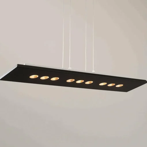 ICONE Confort suspension LED en noir-doré| Suspensions Led|Suspensions